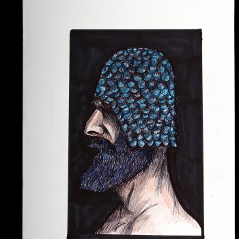 colour sketch bearded man