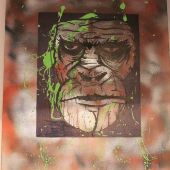 Ape on canvas- acrylics