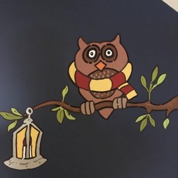 Harry Potter themed mural for child’s bedroom – owl