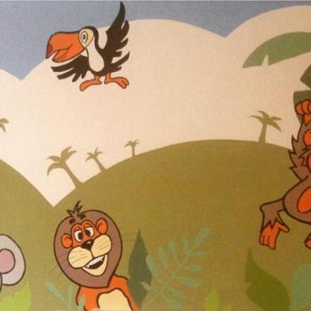 childrens wall jungle mural