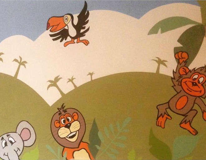 childrens wall jungle mural