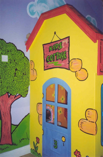 childrens playhouse mural artwork