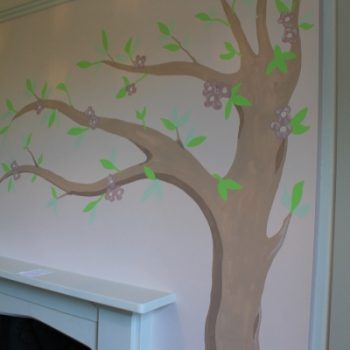 Hand painted tree mural