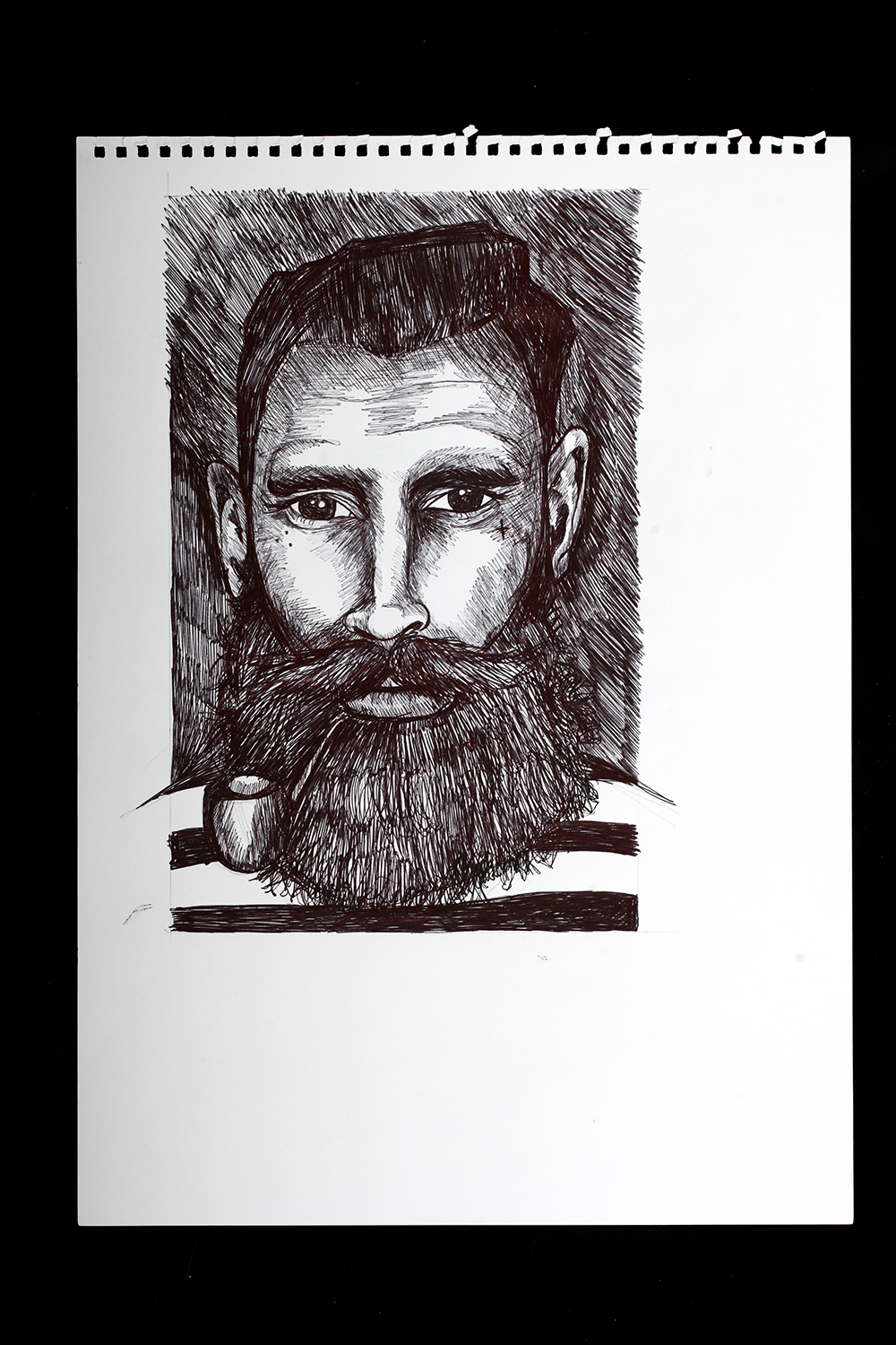 Ink illustration bearded man