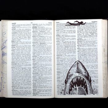 jaws ink pen sketch