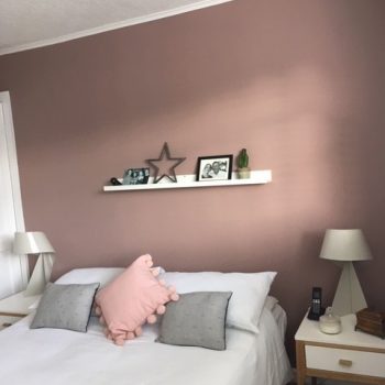 Peach and Silver bedroom