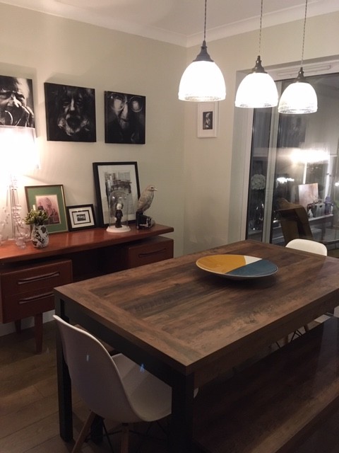 Tones of wood and cream dining room