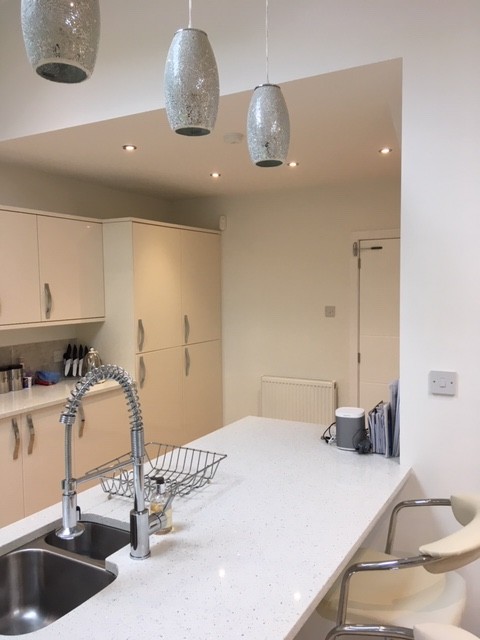 White kitchen with island